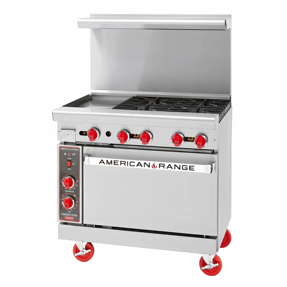 American Range AR-12G-4B 36 4 Burner Gas Range Combo w/ 12 Griddle & Standard Oven