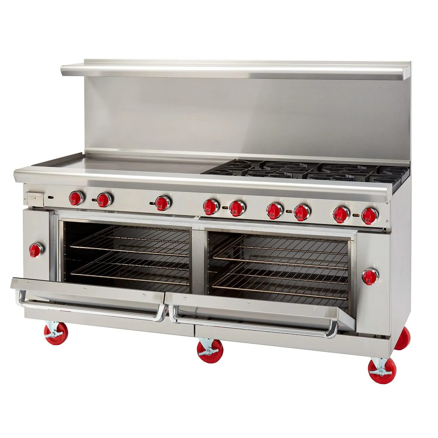 American Range AR-36G-6B 72 6 Burner Gas Range w/ 36 Griddle & 2 Convection Ovens