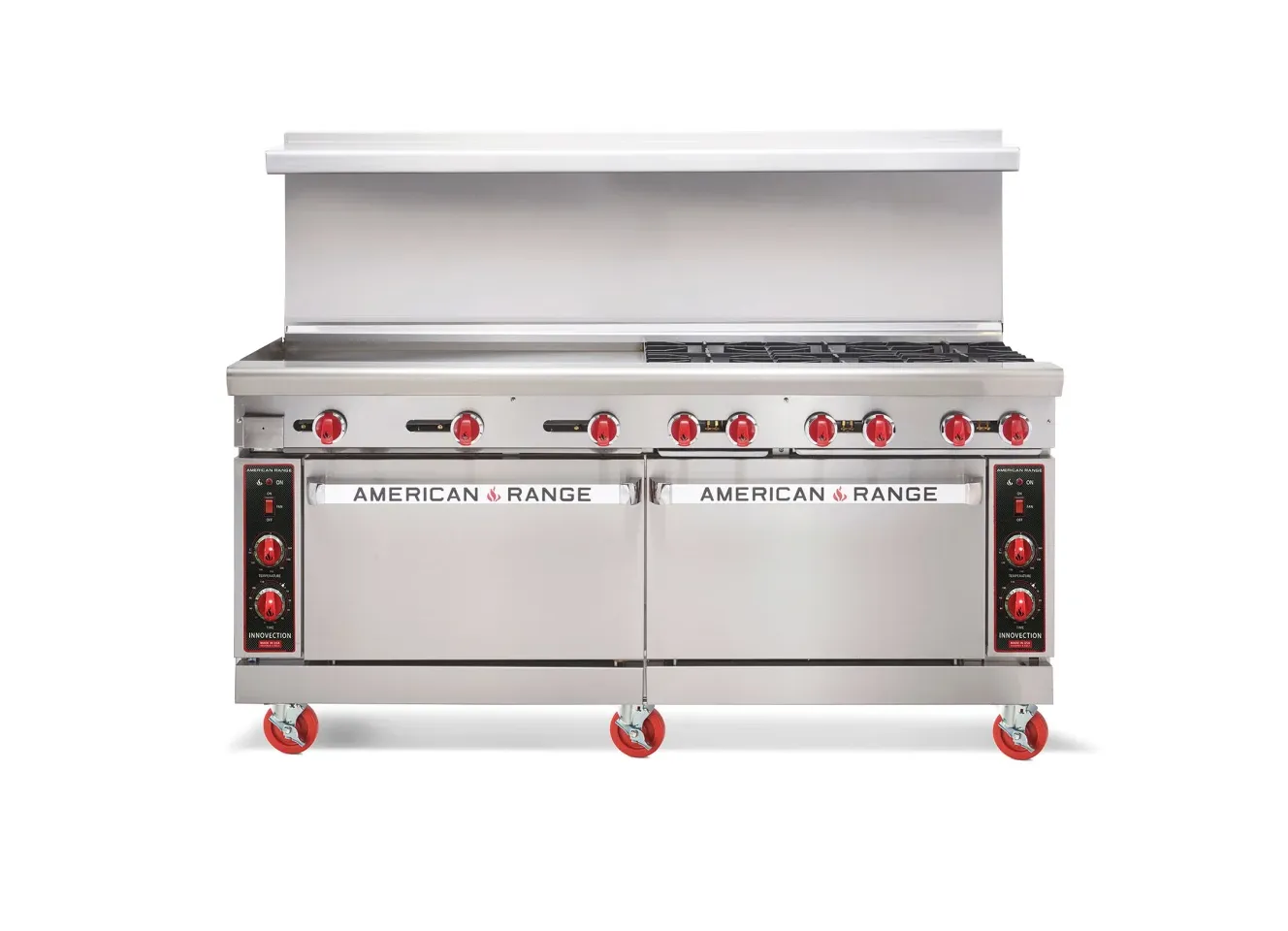 American Range AR-36G-6B 72 6 Burner Gas Range w/ 36 Griddle & 2 Standard Ovens