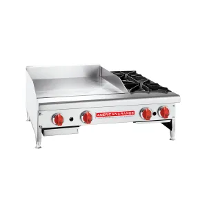 American Range AR36-24G2OB 36 Gas Griddle w/ (2) Burners & Manual Controls