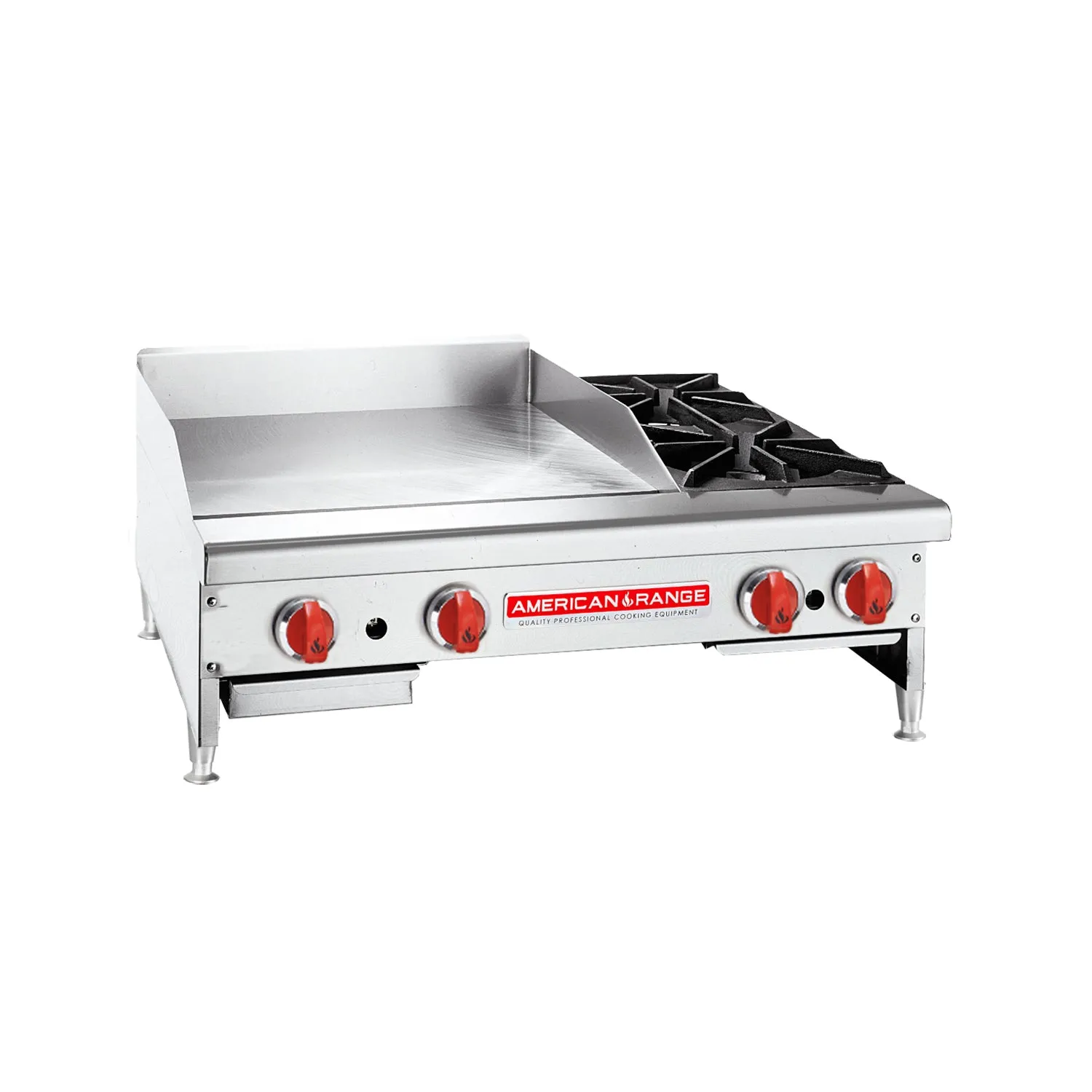 American Range AR36-24G2OB 36 Gas Griddle w/ (2) Burners & Manual Controls
