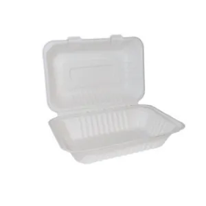 Bagasse Clamshell Large Box 9x6 (22.9x15.2cm)