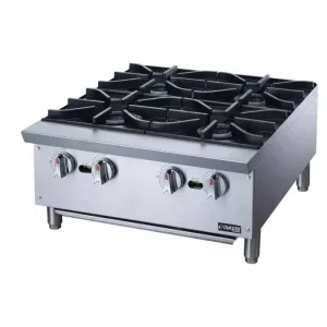 Dukers - DCHPA24. Commercial 24 Hot Plate with 4 Burners