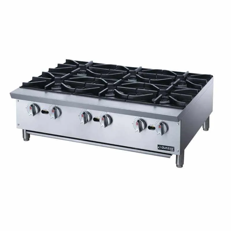 Dukers - DCHPA36. Commercial 36 Hot Plate with 6 Burners