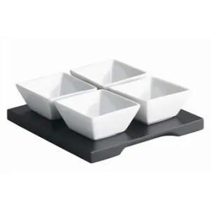 Luna Black Wood Dip Tray (15cm * 15cm)
