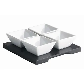 Luna Black Wood Dip Tray (15cm * 15cm)