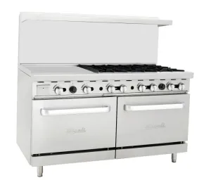 Migali - C-RO6B-24GL-LP. Commercial 60 6 Burner. 24 Griddle Oven Range Liquid Propane BTU240000