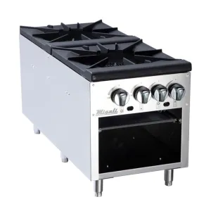 Migali - C-SPS-2-18. Commercial Stock Pot Stove 2 Burner BTU160000