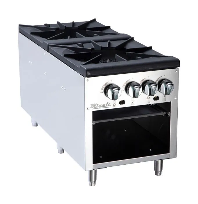 Migali - C-SPS-2-18. Commercial Stock Pot Stove 2 Burner BTU160000