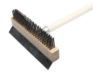 Pizza Oven Wire Brush W/ Scraper 10 (25cm) - Handle sold separately