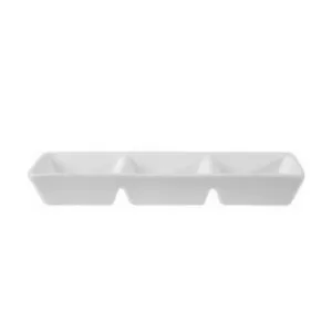 Royal Porcelain Titan 3 Division Sauce Dish 7.3x2.4 (18.5x6cm)