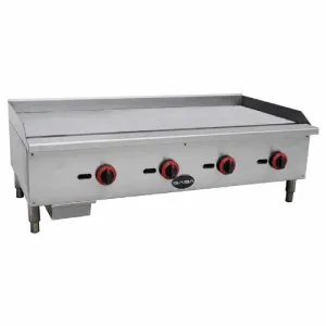 Saba - MG-48 Commercial 48 Griddle 4 Burners Cooktop Natural Gas/Liquid Propane