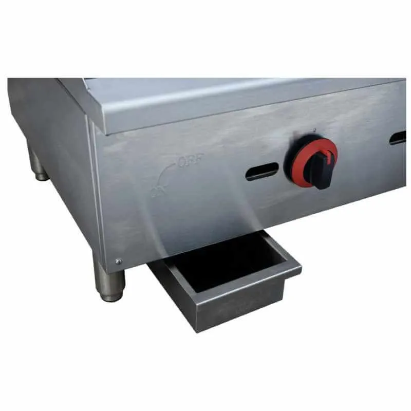 Saba - MG-48T Commercial 48 Thermostatic Griddle 4 Burners Cooktop Natural Gas/Liquid Propane