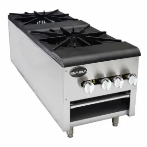 Saba - SP-2 Commercial 18 Double Burner Cooktop Stock Pot Natural Gas