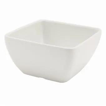 White Melamine Curved Square Bowl
