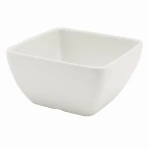 White Melamine Curved Square Bowl