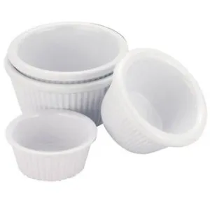Zodiac White Melamine Ribbed Ramekin